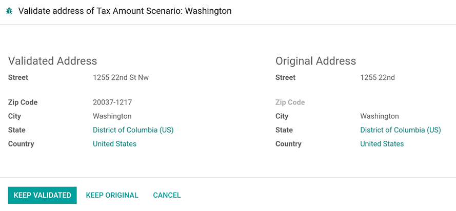 Assistant de validation d'adresse