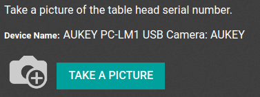 Interface graphique du périphérique sur le point de contrôle qualité.