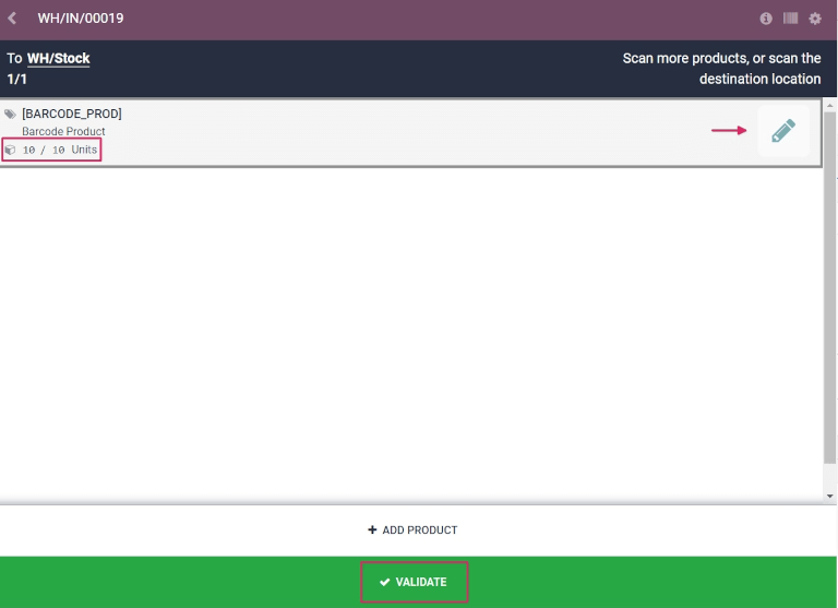 Prezentare generală a chitanțelor în transfer pentru validare.