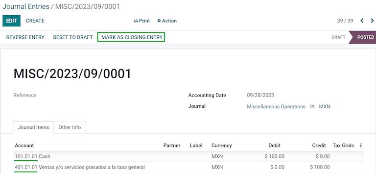 Einrichtung der Rohbilanz Monat 13.