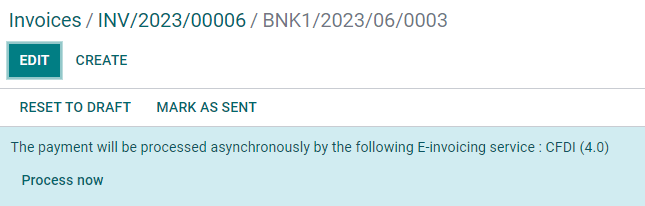 „Jetzt bezahlen“-Nachricht im Prozess der elektronischen Rechnungsstellung von CFDI 4.0.