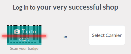 venster om een sessie te openen als de functie voor meerdere kassières is ingeschakeld