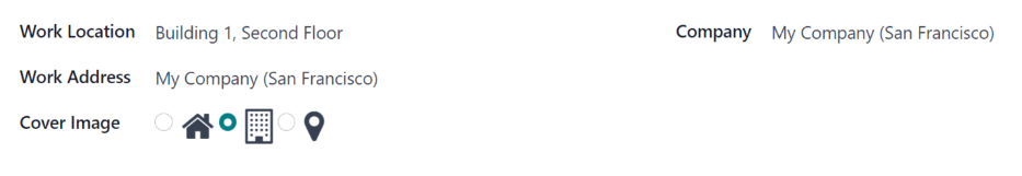 Un formulario para la nueva ubicación de trabajo con todos los campos completados.