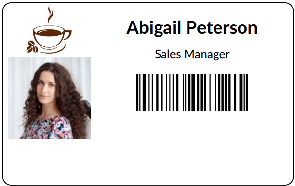 Un gafete para un empleado que se crea desde la aplicación Empleados.