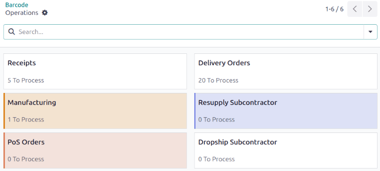 Operations overview page in Barcode app dashboard.