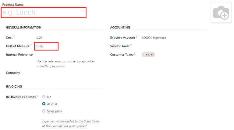 プロダクトに経費原価を設定
