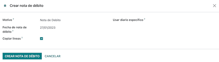 Adăugați o notă de debit client pentru Ecuador.