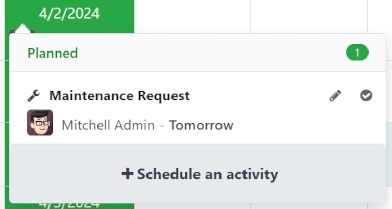 Fereastra pop-up Programare activitate.