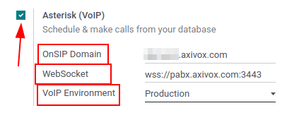 Integrarea Axivox ca furnizor VoIP într-o bază de date Odoo.