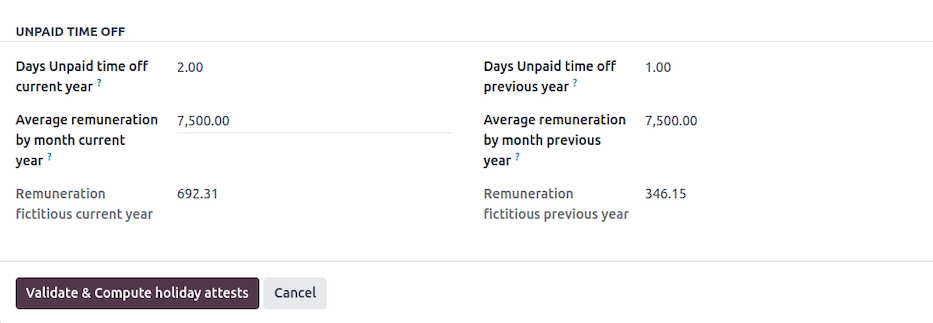 Departure Holiday Attests Unpaid.
