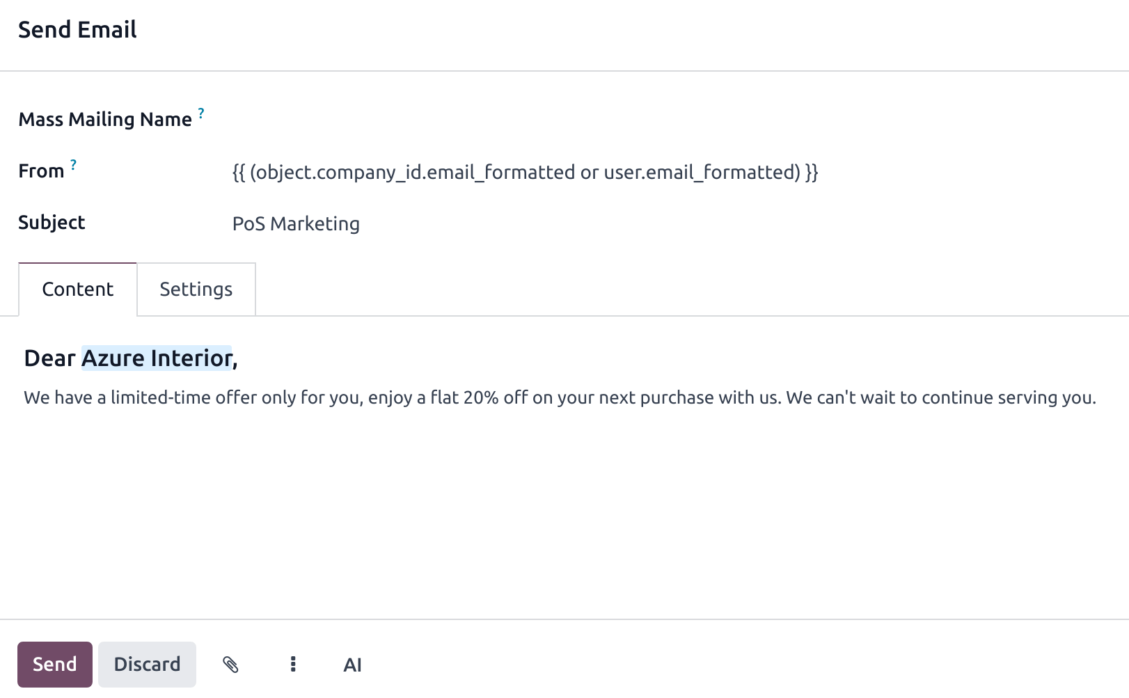 vizualizare compunere email