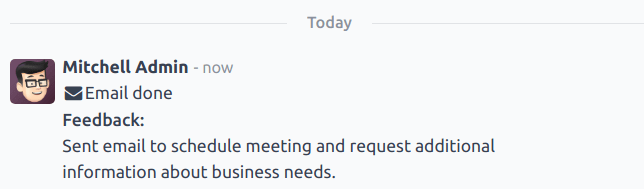 เธรดช่องแชทที่มีกิจกรรมที่เสร็จสิ้นแล้ว รวมถึงรายละเอียดเพิ่มเติม