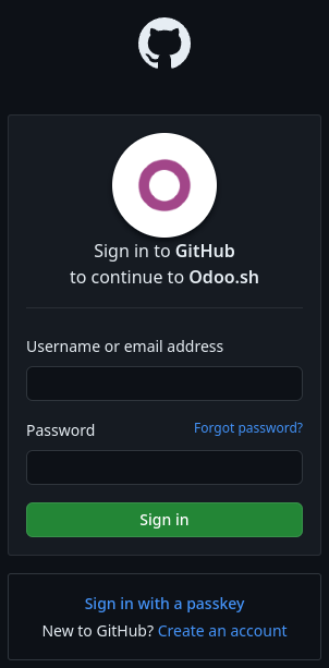 Signing in to GitHub