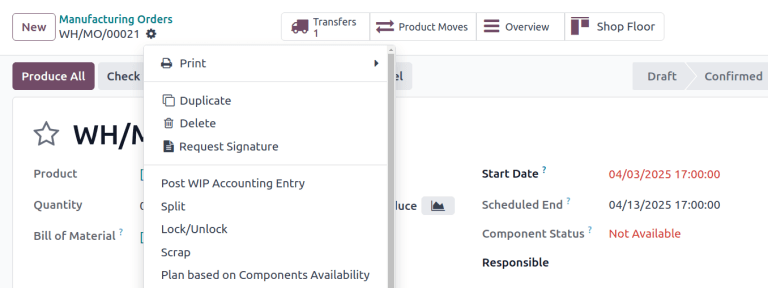 MO with the cog's drop-down menu revealed, to show the Scrap option.
