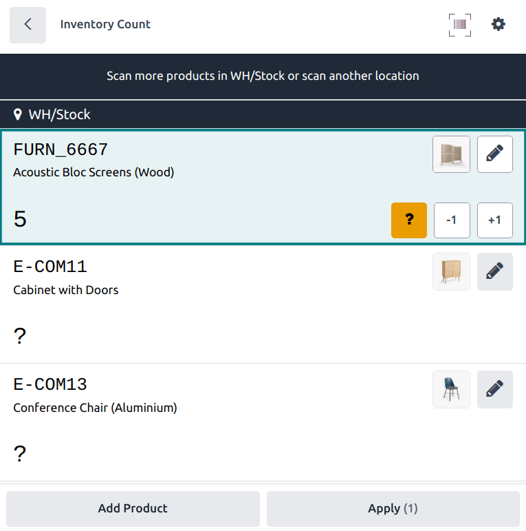 未启用“显示待盘点数量”功能的库存盘点