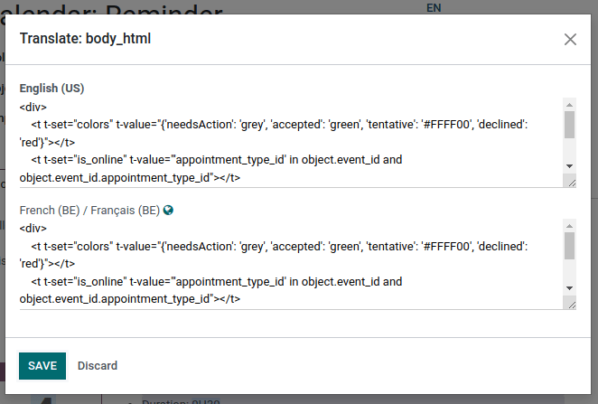 「預約已安排」範本的正文翻譯。