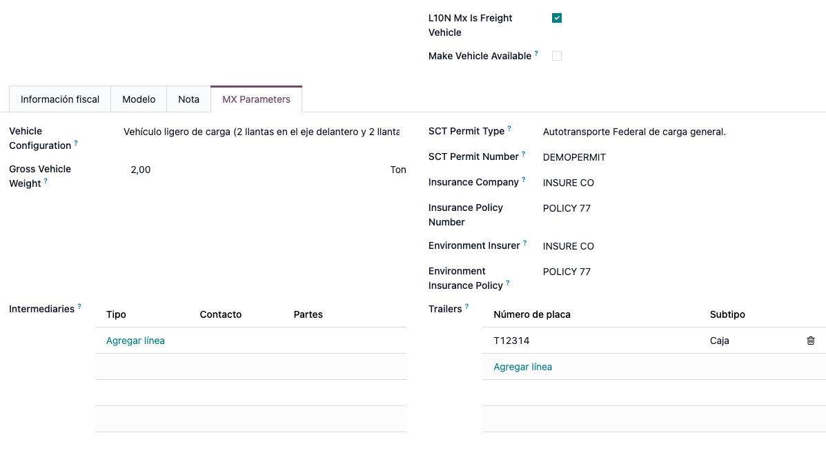 Configuración de la guía de entrega del producto.