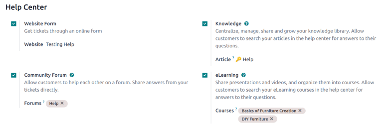 Vista general de la página de ajustes de un equipo haciendo énfasis en las funciones del centro de ayuda. 