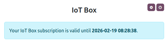 Página de inicio de la caja IoT con la fecha de validez del certificado HTTPS.