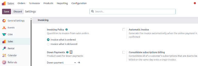 Elegir una política de facturación en la aplicación Ventas.