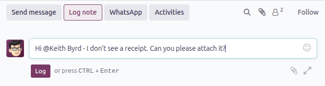 Envoyez des messages dans le chatter.