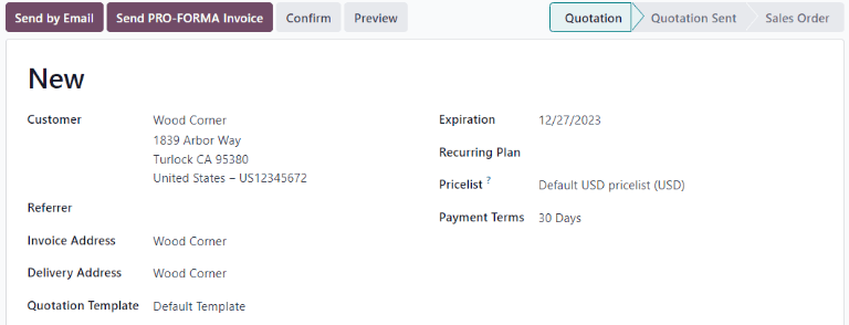 Formulir lead berkualifikasi dengan tombol Penawaran Baru yang ditonjolkan.