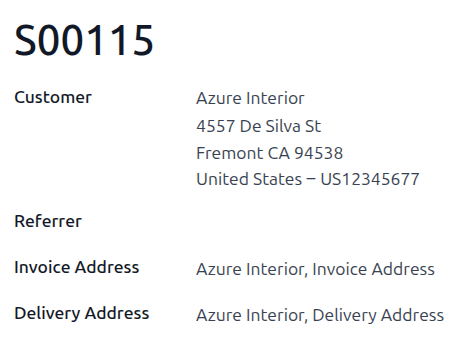 견적서에 청구지 및 배송지 주소가 자동으로 입력됩니다.