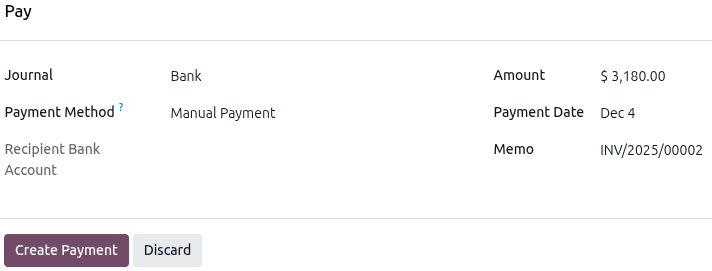 Sample of the Pay pop-up window in the Rental app.