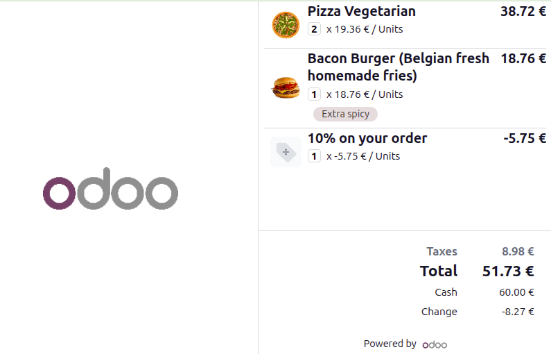 Customer display view.