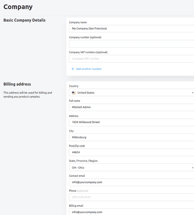 Company information in Gelato.