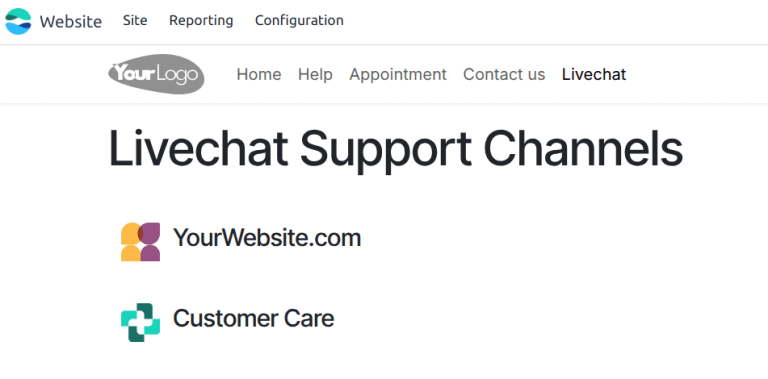 在线客服评分网页视图，突出显示了频道图标。