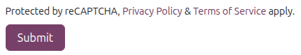 reCAPTCHA policy message displayed on a form