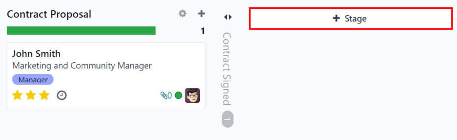 点击加号可在看板阶段中添加新列。