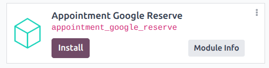 The Google Reserve module in the Odoo apps application.