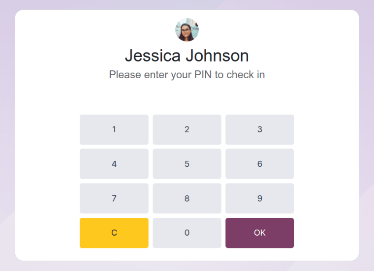 O pop-up que aparece quando é solicitado que se insira um pin.