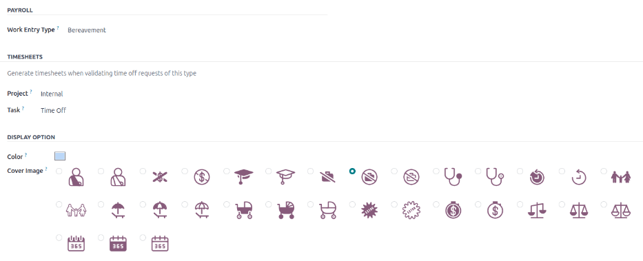 A metade inferior do formulário de tipo de folga, com todas as informações preenchidas para o tempo de atetado médico.