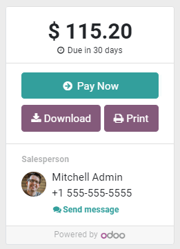 Le bouton "Payer maintenant" sur une facture dans le Portail client.