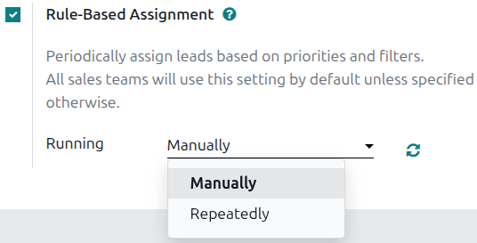 Le paramètre Assignation basée sur des règles dans les paramètres de CRM.