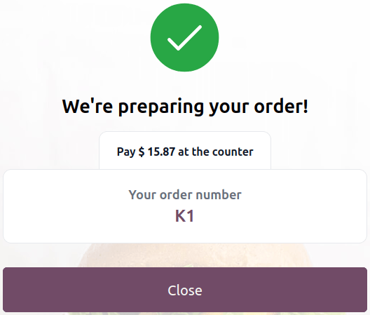 kiosk end-screen for customers